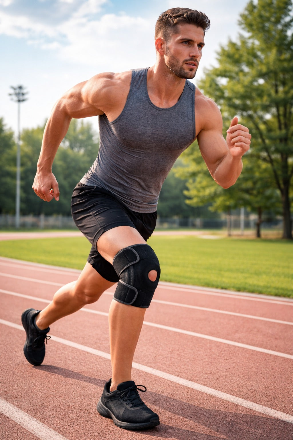 Verstelbare Kniebrace met Compressie | Ademend Neopreen